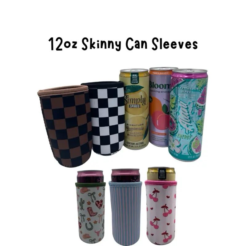 12oz Can Cooler Sleeve | Cute Reusable Drink Koozie | Fits Slim & Standard Cans | Washable, Durable & Insulated Beverage Holder