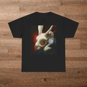White Rabbit Pointing at Clock, Meme Shirt, Funny Gift,
