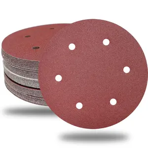 50 count 9 Inch 6 Hole Drywall Sanding Discs Set -10 Each of 60 80 120 150 240 Grits, 9" Hook-and-Loop Sandpaper for Electric Drywall Sander