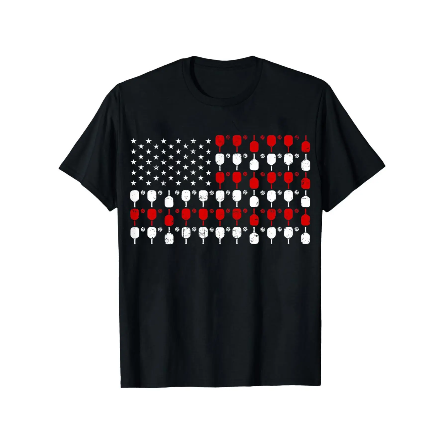 Vintage USA Flag Pickleball Lovers Paddles Pickleball Player T-Shirt