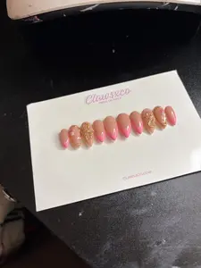 Clawsoco Summer Almond Nails - Handcrafted Glossy Gel Nails with Builder Gel, Glue, File, Prep Pads, Cuticle Tools & Guide for Cute Practical Nails