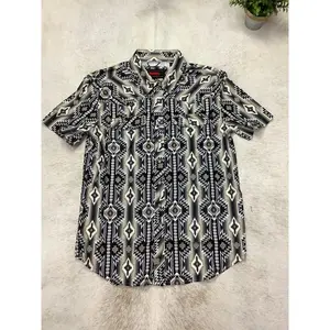Rock And Roll Tek short sleeve 2 pkt Aztec snap black
