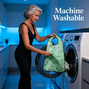 Adult Eating Apron Wind Series, Elderly Meal Bib, Waterproof Oil-Proof Saliva Towel, Multifunctional Adult Apron, Anti-Slobber Mouth Guard