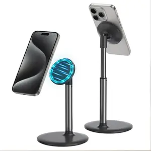 Magnetic Desk Phone Stand for iPhone 16 15 14 13/12 - Phone Holder Dock with 360°Rotation, Height&Tilt Adjustable for Office/Home