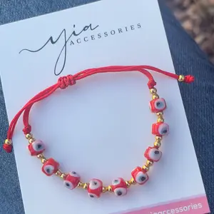 Good Vibes ojito Rojo Faith Wear Jewelry Beaded Bracelet