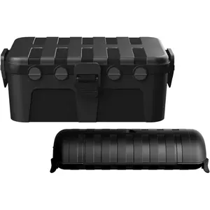 2- Outdoor  Electrical Box Set - 12.5" x 8.5" x 5" Large Electrical Box & 11.3" x 4.3" x 3" Extension Cord Cover for Power Strip, Outlet, Holiday Light, Black