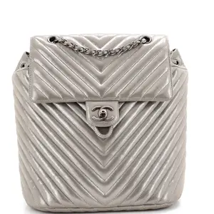 Pre-owned CHANEL Leather Backpacks Urban Spirit Backpack Chevron Large by Rebag
