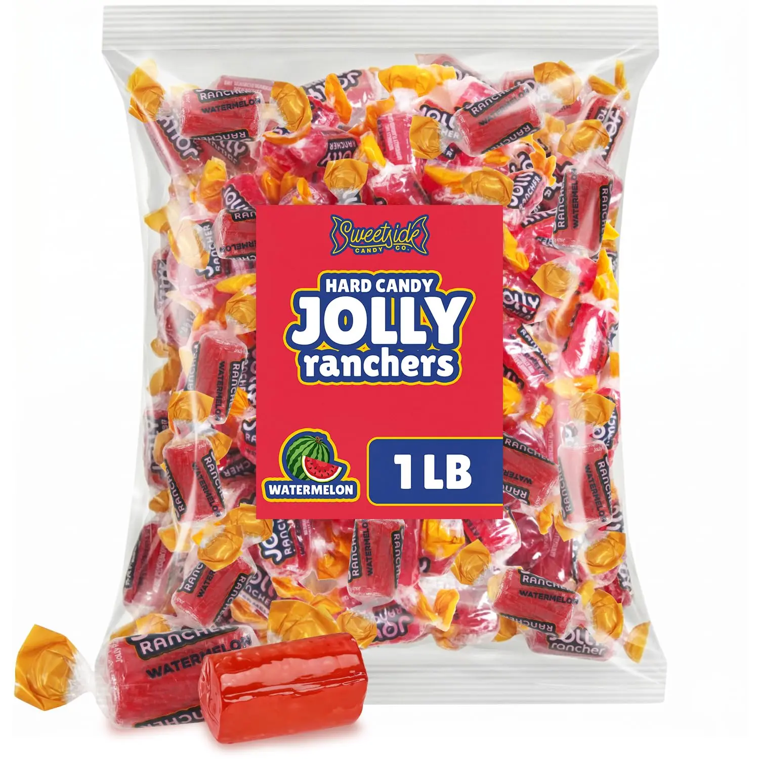 Watermelon Flavored Jolly Ranchers Hard Candy, 1 LB Bulk Bag Assortment – Individually Wrapped – for Parties, Buffets, Baby Shower and Snacking