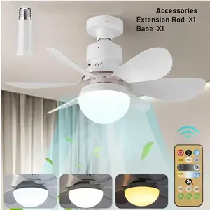 Smart Ceiling Fan Light with IR Remote, LED Lighting, 3 Speeds, 3 Color Temperatures, E27 Base, Tool-Free Installation, Bedroom, Living Room, Kitchen, Garage