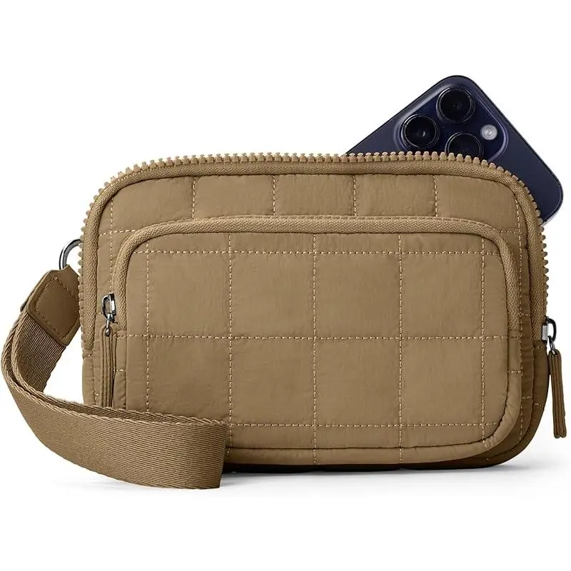 Upgrade Double-layer Wristlet Wallets for Women Nylon Quilted Wallet with 3 Zipper Purse for Travel Credit Card Holder Phone Organizer Quilted Phone Organizer Purse, Nylon Credit Card Holder with RFID Blocking Built in Wallet summerwins Durable Compact