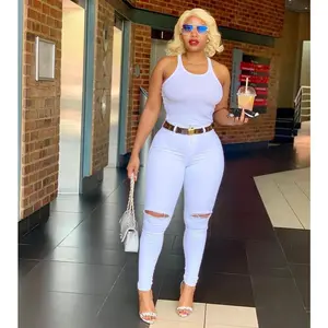 2025 Spring and Autumn New Women's White High Waist Ripple Jeans Fashion Slim Fit Elastic Denim Pencil Pants Casual Women's Clothing s-3XL