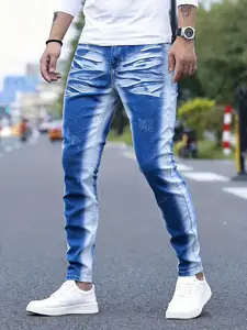 Men's new trend whitening and old jeans, personalized versatile casual wear