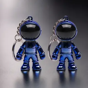 3D Astronaut Keychain Space Theme Bag Charm, Anti-Rust Zinc Alloy Accessory for Backpack Keys Lab Card, Sci-Fi Robot Model Desktop Decor Cool Gadget Gift