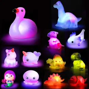 Dinosaur Design Bath Toy, 6counts/set Floating Dinosaur Toy, Light Up Bath Toy, Floating Toy for Bathroom, Swimming Pool, Birthday Gift for Boys & Girls