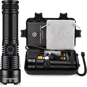 Flashlights High Lumens Rechargeable,1000000 Lumens Super Bright Handheld LED Flash Light, Emergency Linternas, , Long Lasting, for Hiking Camping Gift