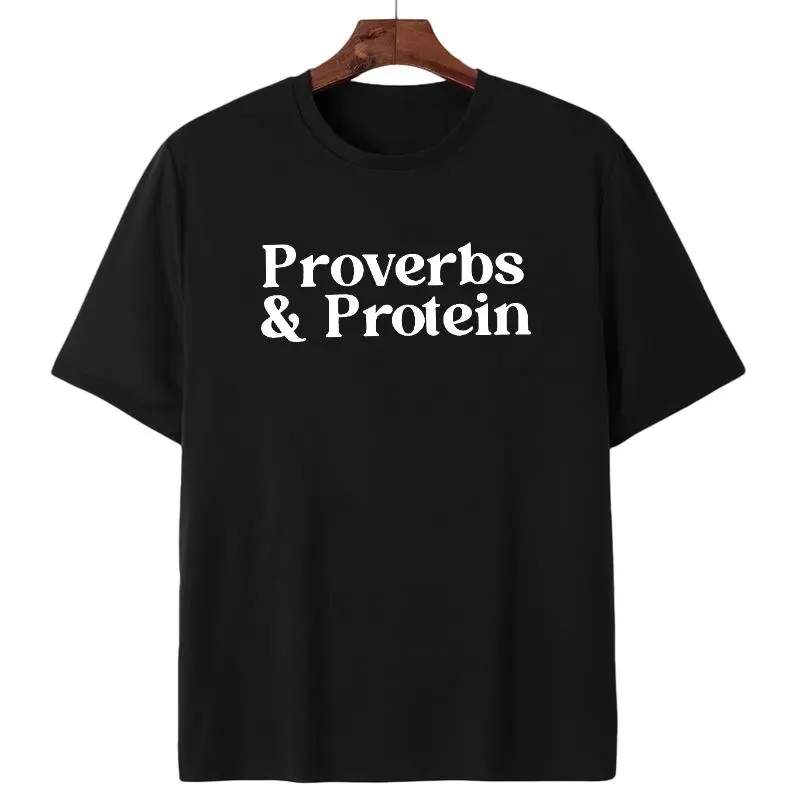 Women's MAPTEES Gym Print T-Shirt - Round Neck Short Sleeve Fitness Workout Shirt, Motivational Proverbs Protein Gym Wear, Casual Tee