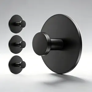 Multifunctional Stainless Steel Wall Hook – Heavy-Duty Adhesive & Suction Cup, No Drilling Required, Holds Up to 12 lbs, Perfect for Bathroom, Kitchen & Bedroom