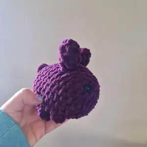 Dark purple handmade plushie bunny rabbit crochet amigurumi