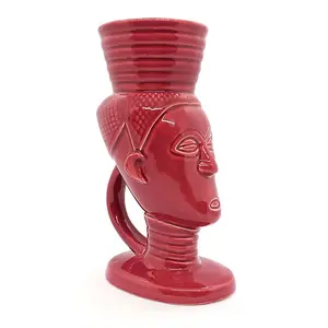 BARCONIC Ceramic Tiki Mug - Polynesian Queen Rose Cup, Kitchen Drinkware