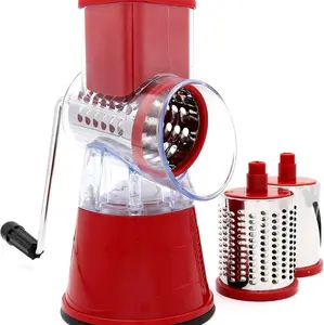 Manual Kitchen Grater Utensil Round Slicer Stainless Shredder Blade Steel Cheese