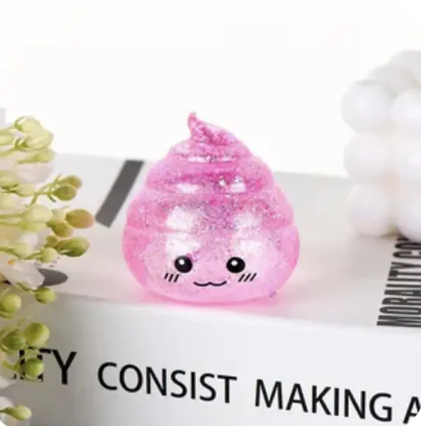 Glitter Poop Shaped Squishy Stress Ball