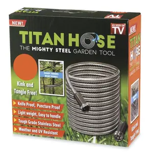 25' Steel Garden Hose freeship