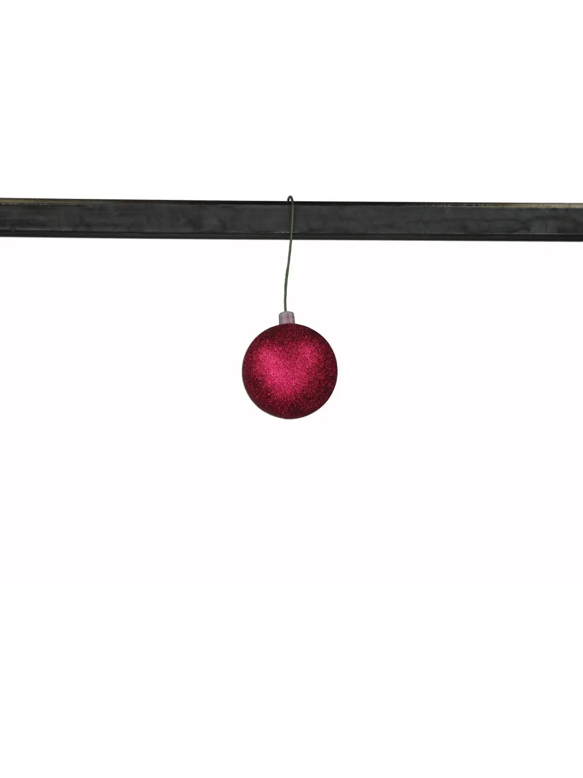 212 MAIN Decorative Glittered Burgundy Floral Ball Ornaments (2.75 in, Pack of 12) - Shatterproof, UV-Coated, 26-Gauge 8" Long Wire, UV-Resistant Christmas Decor, Home Supplies, Festive Tree Ornaments
