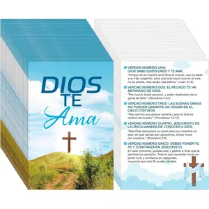 200 Pcs Spanish Gospel Tract Card Salvation Pocket Holy Prayer Postcards Christian Inspirational Bible Verses for Christian Gifts Women Men (Dios Te Ama)