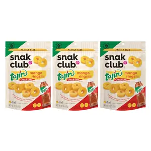 Snak Club Family Size Tajin Mango Rings E-Comm 11 Ounce, 3 Pack Bundle