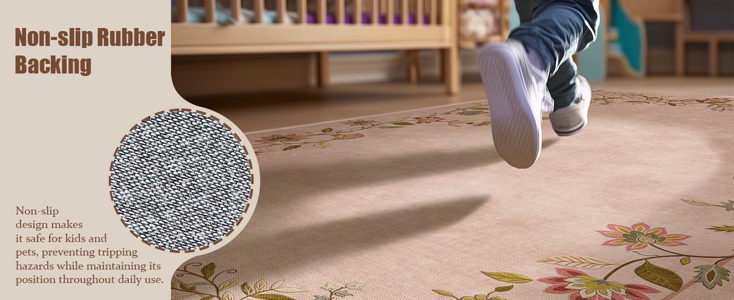 Washable Rugs Area Rugs for Living Room: Bedroom Rug Stain Resistant Non Slip Low Pile Ultra Soft Faux Wool Lightweight Large Carpets for Dining Room Kitchen Farmhouse Home Office Indoor