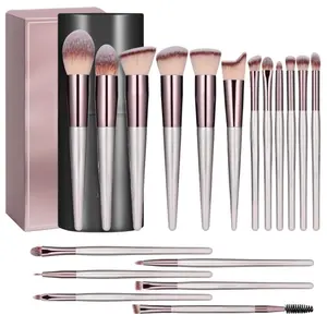18-Piece Premium Makeup Brush Set – Synthetic Brushes for Foundation, Powder, Concealer, and Eyeshadow