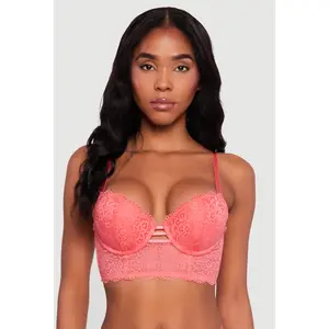 Trendy Caged Detail Plunge Longline Bra