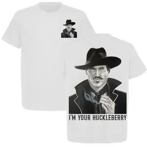 Doc Holliday I'm Your Huckleberry Vintage T-Shirt, Tombstone Shirt, Western Movie Quotes Tee, Perfect For Cowboy, Full Color, Full Size