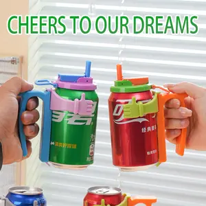 Soda Can Lids and Holders with Spill Proof Lid, Straw, Can Holder