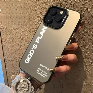 Phone Case for iPhone 17 16 Pro Max 15 Plus 14 13 12 11  Air E GOD'S PLAN Aesthetics Pattern Full Body Protection Anti-Scratch PC Smartphone Cover Cellphone Protective