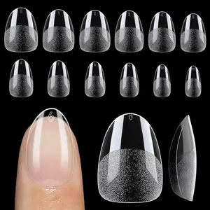 Extra Short Almond Nail Tips 12 Sizes 120Pcs Clear