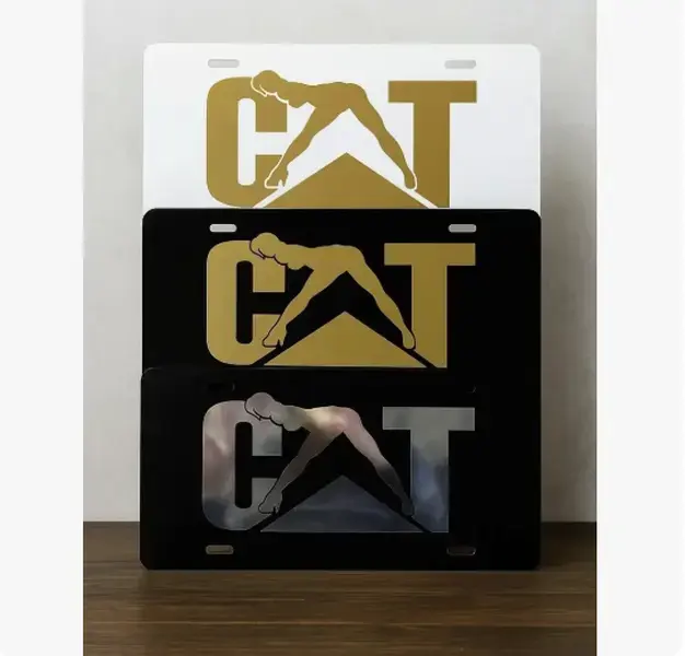 Cat License Plate - Insane Color Choices for Blue Collar & Heavy Equipment Operators USA Made Automotive Accessory