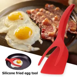 2 In 1 Grip And Flip Tongs Egg Spatula Tongs Clamp Pancake Fried Egg French Toast Omelet Overturned Kitchen Accessories Utensils