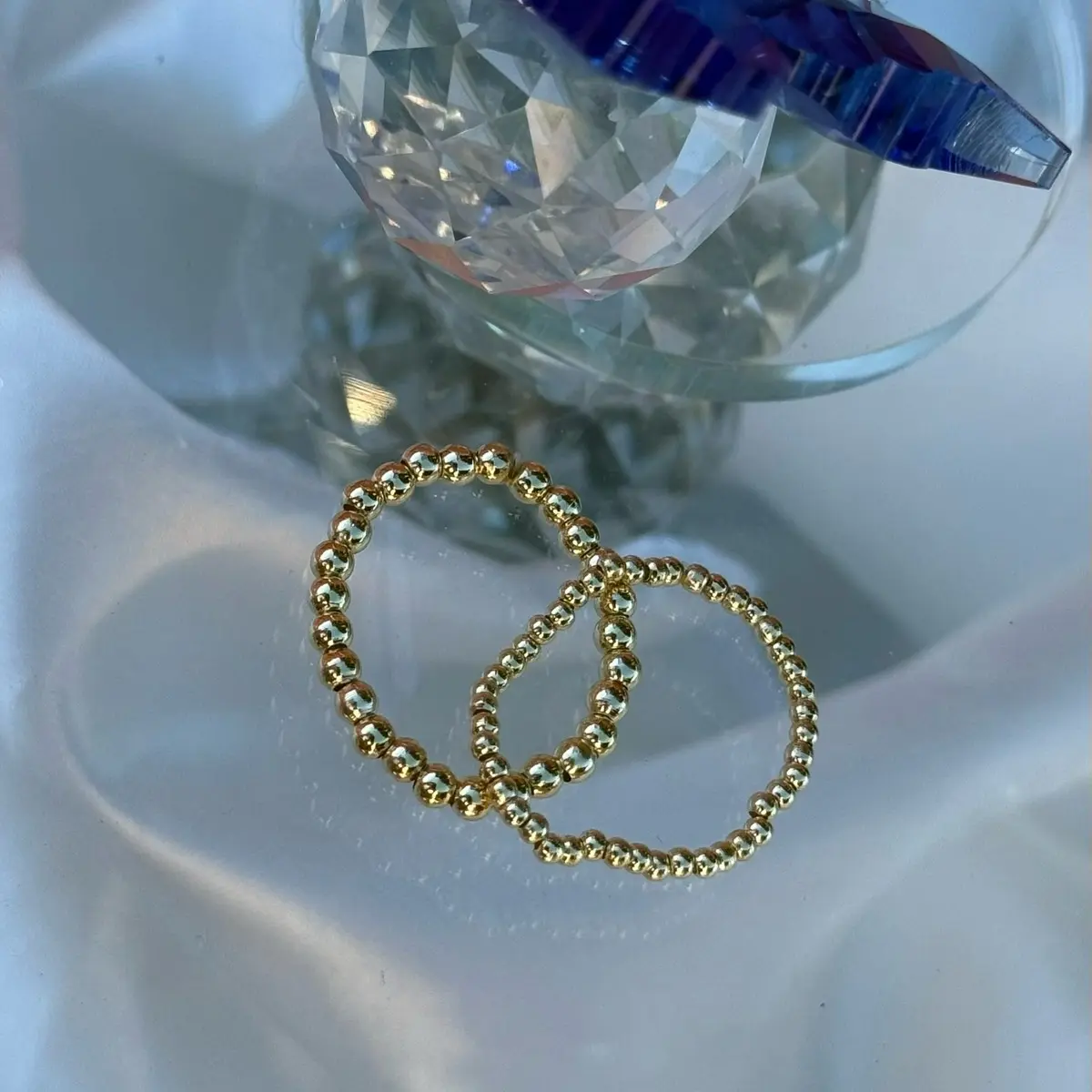 Gold Beaded Rings
