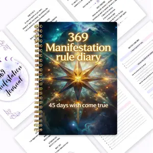 369 Manifestation Diary, Spiritual Growth Planning Book, Attraction Law Wish Realization Manual, Gratitude Diary + High-Vibration Record, Daily Manifestation Exercises, Including Daily Early Morning 3/ Midday 6/ Evening 9 Writing Practices, Strengthening