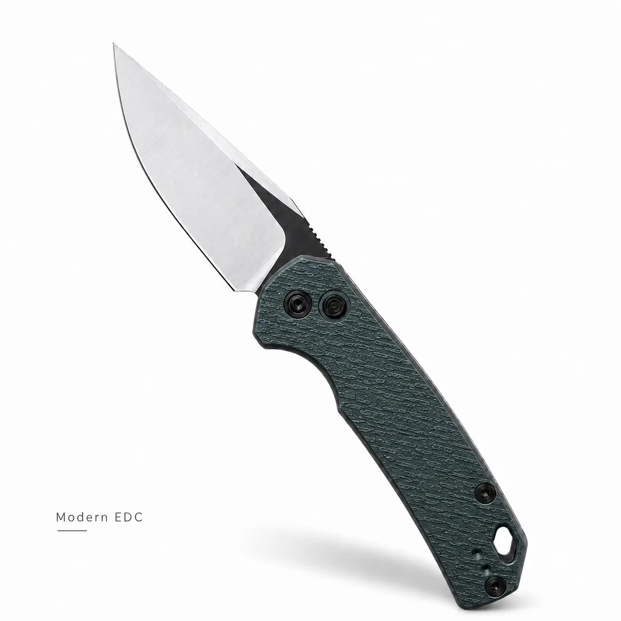 Teal Gray EDC Pocket Folding Knife, Modern Textured Handle Design with Silver Finish, Compact Portable Knife for Camping, Fishing, Hiking, Travel and Daily Use, Practical Gift for Dad, Husband, Boyfriend and Friends