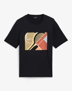 Express Classic Fit Abstract Racket Cotton Graphic T-Shirt