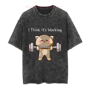 I Think It's Working Vintage Gym Shirt, Unisex Graphic Round Neck Tee for Fitness, Classic Cotton Top for Daily Wear, Apparel Made In The USA		