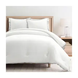 Lush Decor Hampton Embroidered Contrast Edge Comforter King