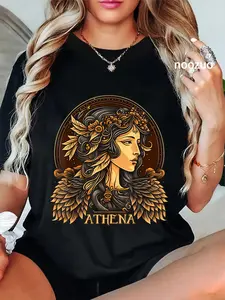 100% Cotton Greek Mythology Ancient Goddess Athena Olympian Deity T-Shirt