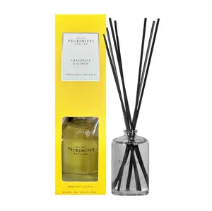 Pecksniff's Classic Reed Diffuser Set | Grapefruit & Citron Scent, Fresh and Zesty Fragrance Reed Diffusers for Home Office Decor | 200ml/ 6.7 fl oz