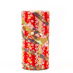 Japanese Tea Canister - Red and Gold