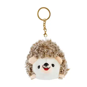 Plush hedgehog keychain Soft Pompom Keychain Auto Accessories Women car keychain Car-styling Car Keyring Creative Gift
