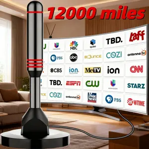2025 upgraded indoor HDTV antenna -8000+miles high sensitivity reception range, covering local TV channels in the United States, 4K UHD/1080P full HD decoding, digital (DTV)+analog (ATV) dual signal compatibility, smart TV plug and play design