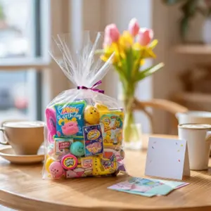 50/100 Transparent Glass Paper Gift Bags, Opp Plastic Candy Small Gift Bags, Includes Tie Wraps, Ideal for Gifts, Parties, Weddings, Mother's Day
